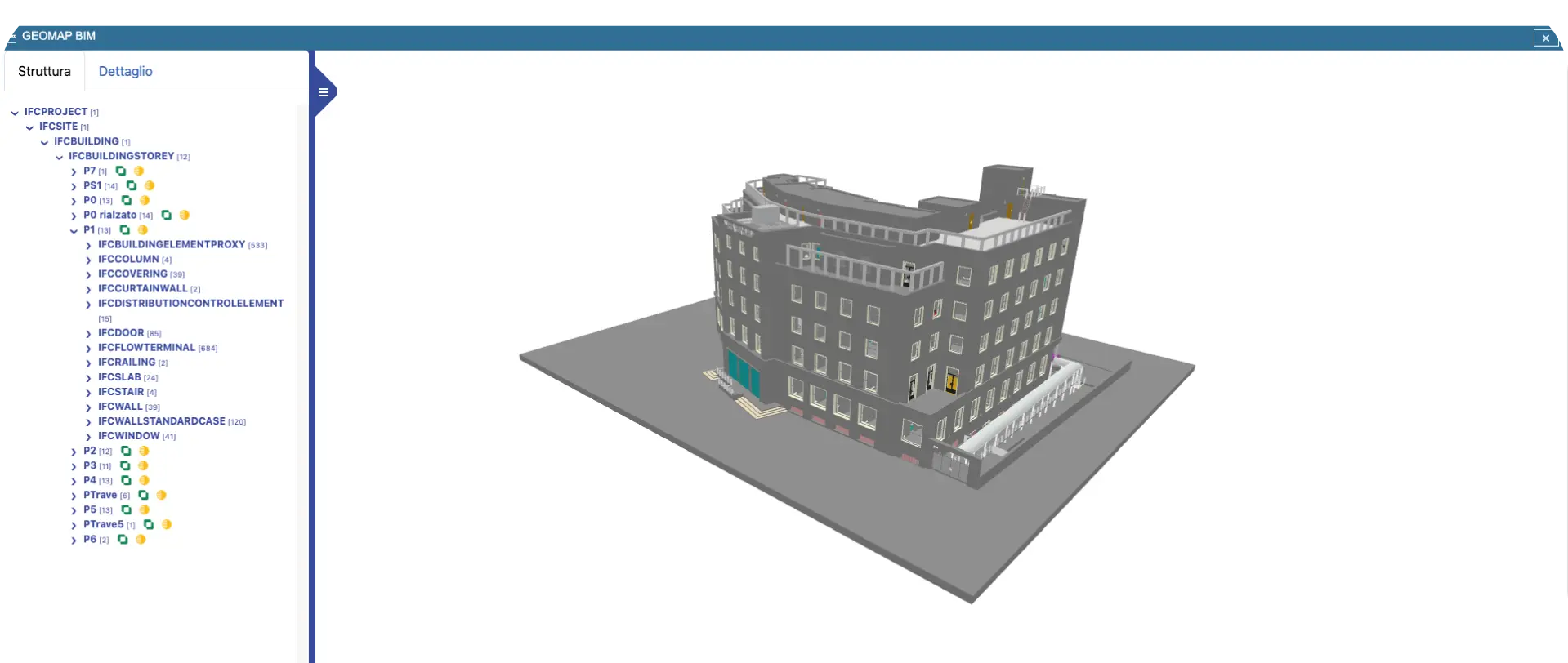 navigazione in BIM Geomap Fms